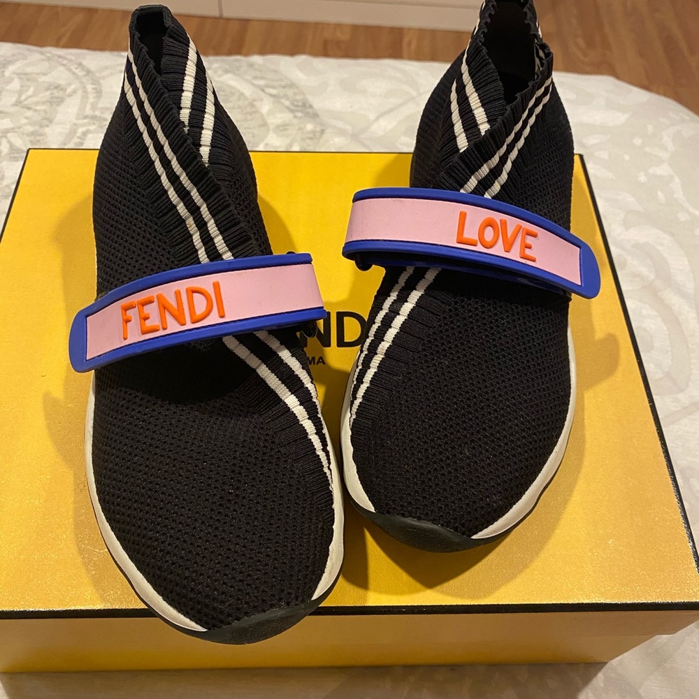 Love Fendi velcro knit sneakers